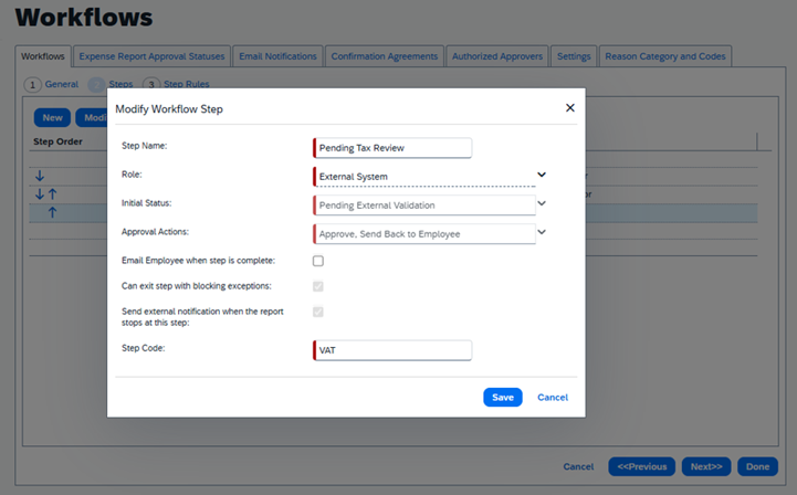 Modify Workflow Step