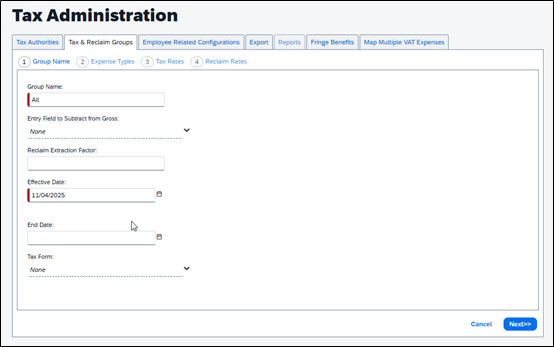 Creating a Tax Reclaim Group