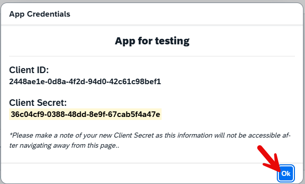 Product screen showing the Create New App page