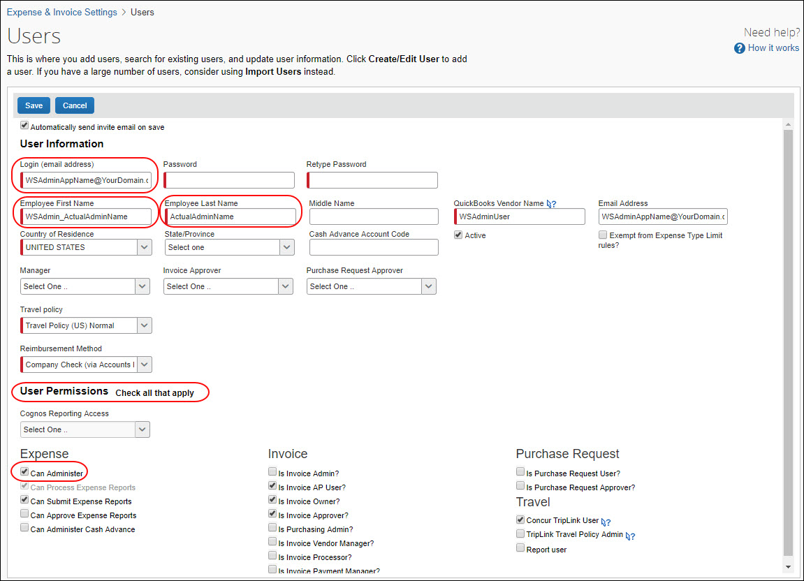 Creating a WS Admin user in standard image